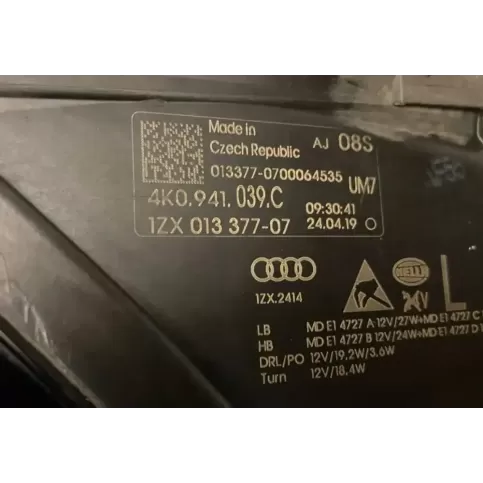 1ZX01337707 фара передня Audi A6 S6 C8 4K 2021