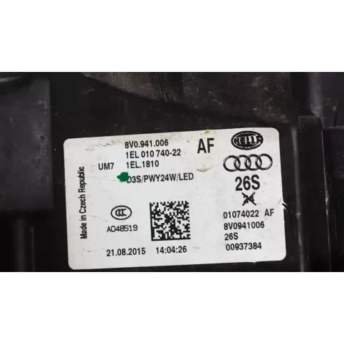 8V0941006AF фара передня Audi A3 S3 8V 2018