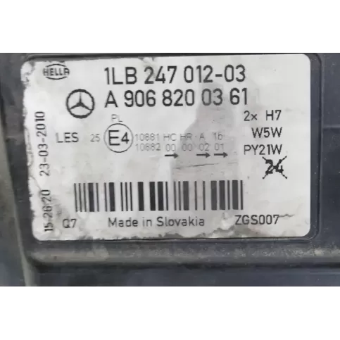 1LB24701203 фара передняя Mercedes-Benz Sprinter W906 2006