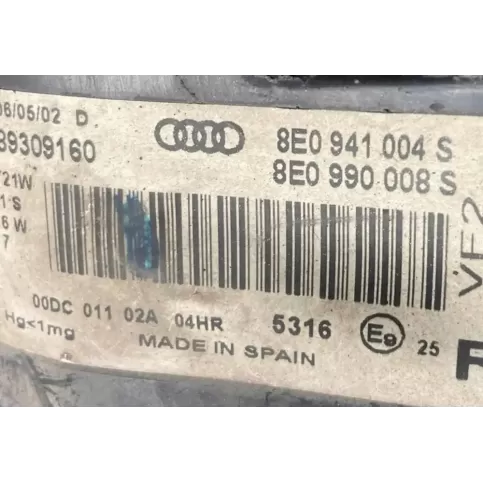 0BS01102 фара передня Audi A4 S4 B6 8E 8H 2002