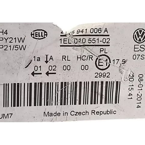 1EA01055102 фара передня Volkswagen Caddy 2012