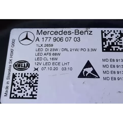 A1779060703 фара передня Mercedes-Benz A W177 2018