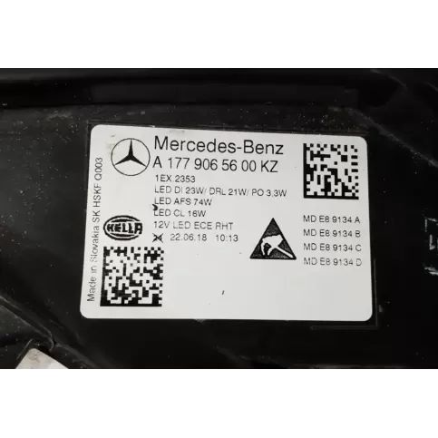 A1779065600 фара передня Mercedes-Benz A W177 2019