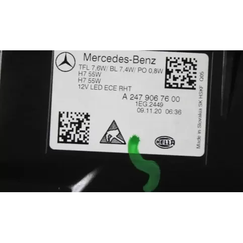 A2479067600 фара передня Mercedes-Benz B W247 2018